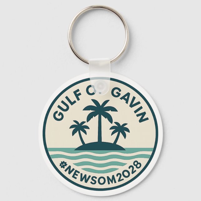 Gulf of Gavin 2028 Newsom Keychain Nyckelring (Framsida)