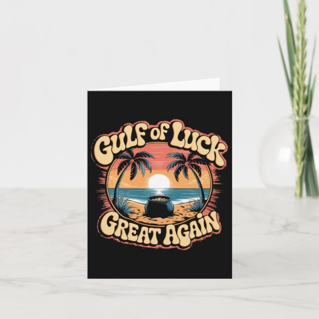 Gulf Of Luck St. Patrick’s Day Trump Retro Strand  Kort (Framsida)