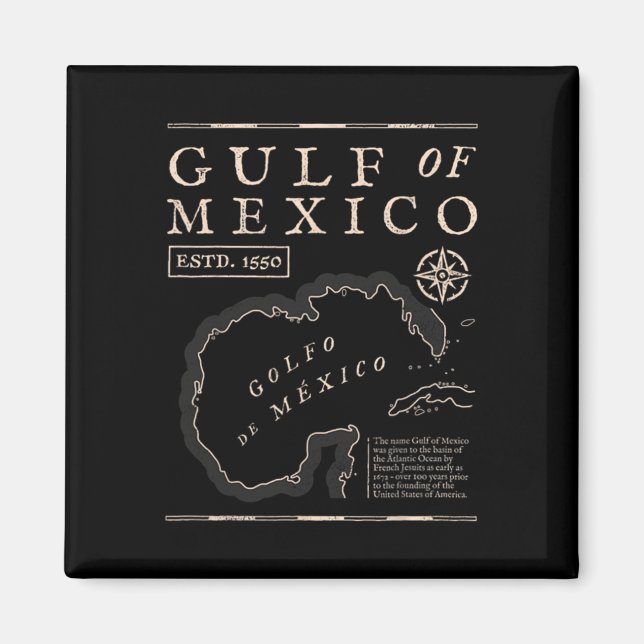 Gulf Of Mexico 1672 Historic Map  Magnet (Framsidan)