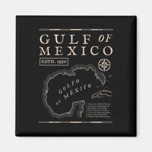 Gulf Of Mexico 1672 Historisk Karta Magnet
