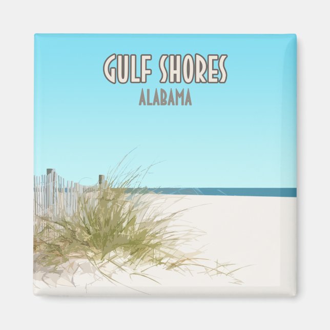 Gulf Shores Alabama Beach Magnet (Framsidan)