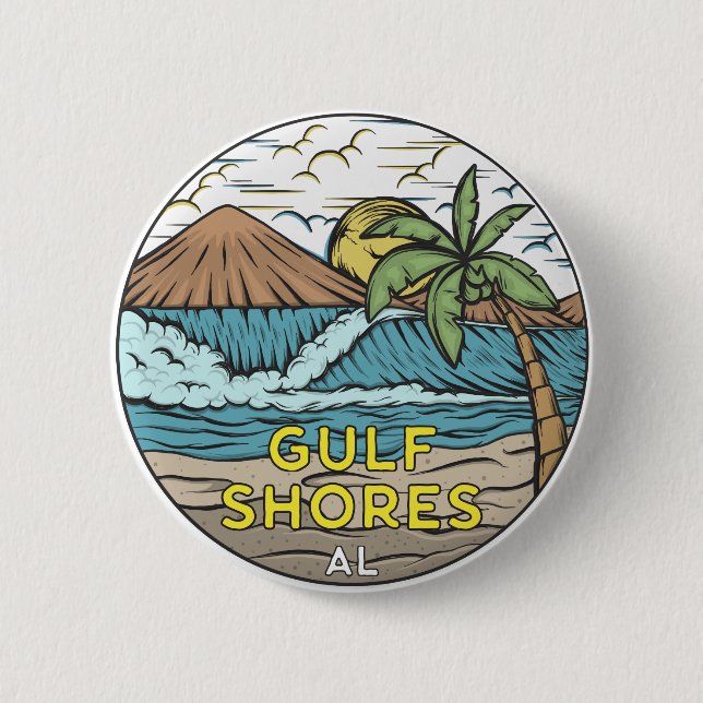 Gulf Shores Alabama Vintage Knapp (Framsida)