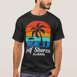 Gulf Shores Beach Alabama Palm Tree Vintage Sunset T Shirt