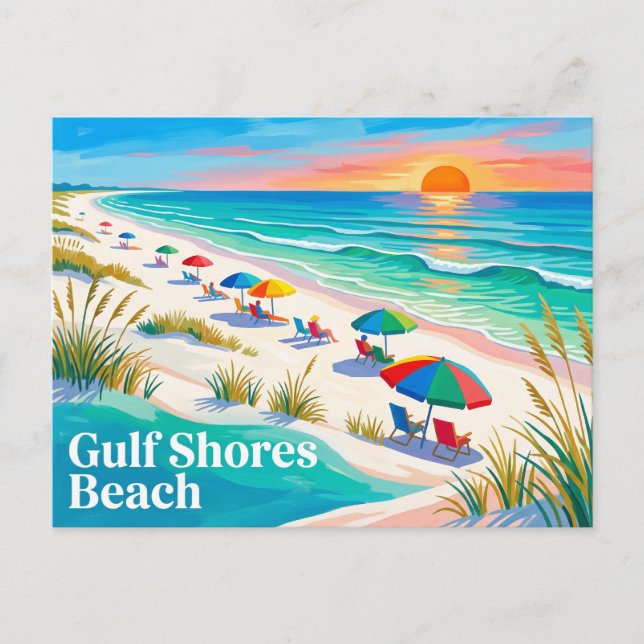 Gulf Shores Beach Alabama Vykort (Framsida)