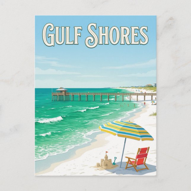 Gulf Shores Strand Vykort (Framsida)