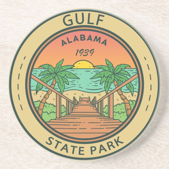 Gulf State Park Alabama Circle-märke Underlägg (Framsidan)