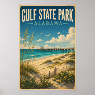 Gulf State Park Alabama Illustration Resa Konst Poster