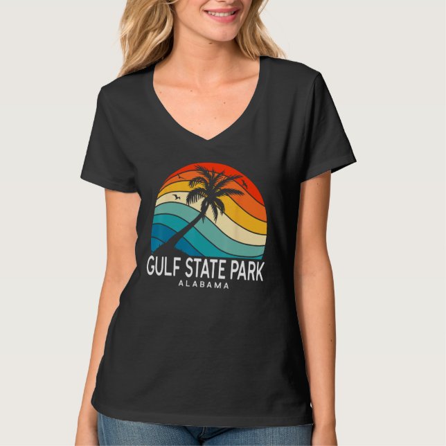 Gulf State Park Alabama Tropical Beach Palm Tree S T Shirt (Framsida)