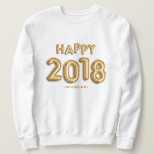 Gulfbanderoller Lycklig 2018 Personlig Lång Ärmad Tröja