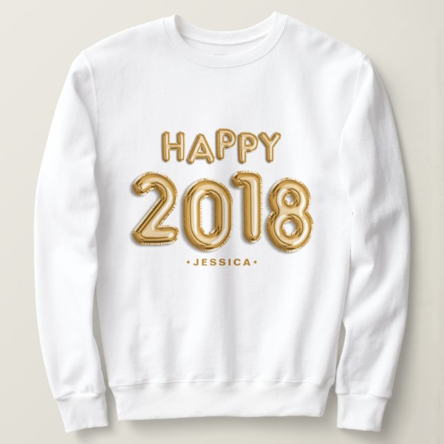 Gulfbanderoller Lycklig 2018 Personlig T Shirt (Design framsida)