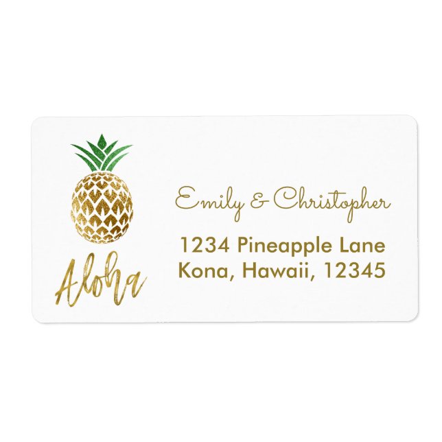 Gulfeldskript Bröllop Aloha Pineapple Fraktsedel (Framsidan)