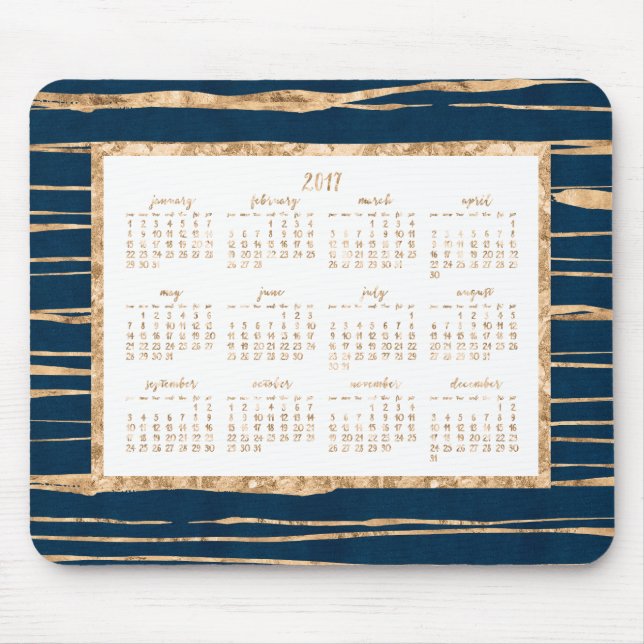 Gulfenad årskalender 2017 Mus mattor Blue Musmatta (Framsidan)