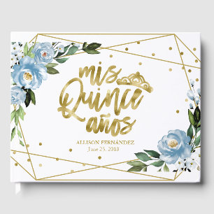 Gulfenad Blommigt Quinceanera Party Gästböcker