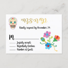 Gulfenad Blommigt Sugar Skull Mexikanska fiestas O OSA Kort