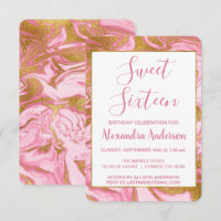 Gulfenad olja och Shock rosa Marble Sweet 16 Birth