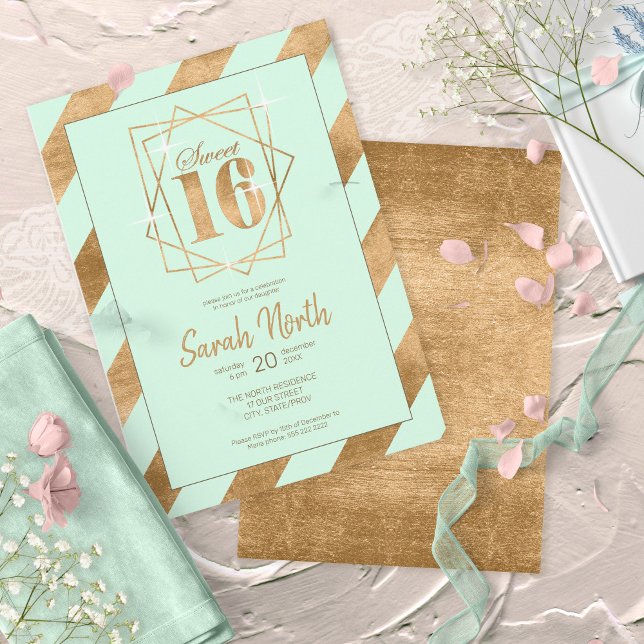 Gulfenad olja Rand Ram Sweet 16 Mint ID758 Inbjudningar (Skapare uppladdad)