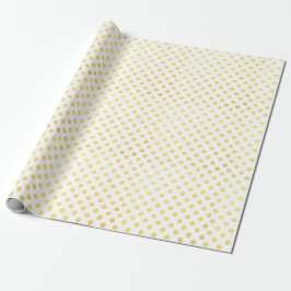 Gulfenad Polka dots Modern Helgdag White Metallic Presentpapper