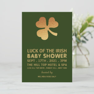Gulfenad Shamrock, Irish Baby Shower Inbjudningar
