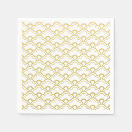 Gulfenad vit Scalloped Snäcka Mönster Pappersservett