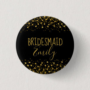 Gulfenkonfetti Bridesmaid Namn Badge ID455 Knapp