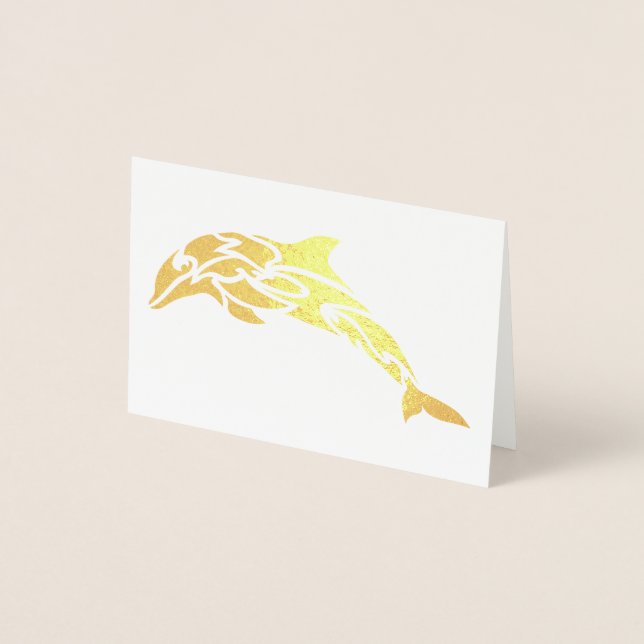 Gulfenolfin Notecard Folierat Kort (Framsida)
