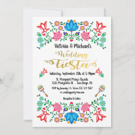 Gulfenolja Blommigt Mexikanska Bröllop Fiesta Inbjudningar