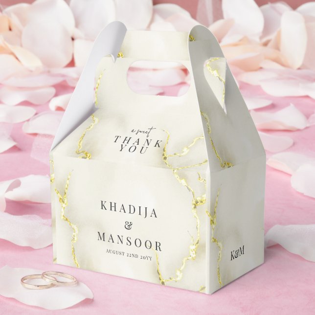 Gulffenad marble Struktur Bröllop Tack Presentaskar (Bröllop)