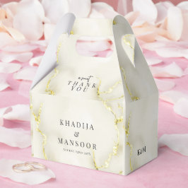 Gulffenad marble Struktur Bröllop Tack Presentaskar