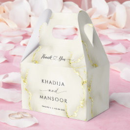 Gulffenad marble Struktur Bröllop Tack Presentaskar