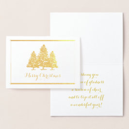 Gulffenkort Julgranar God jul Folierat Kort