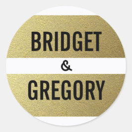 Gulffenolja Rand Bröllop Runt Klistermärke