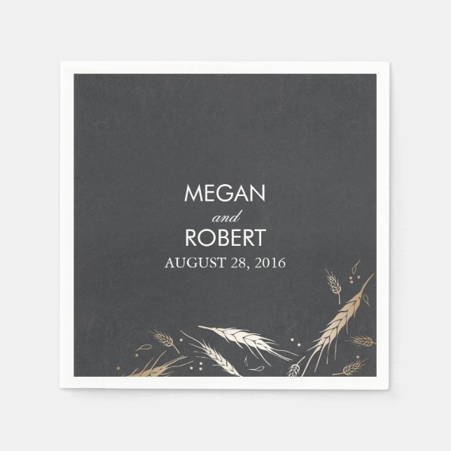 Gulffenseffektsfall Vete Chalkboard Rustic Pappersservett (Framsidan)