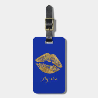 Gulfflamseffekt Kiss Monogram resggage Tag Bagagebricka