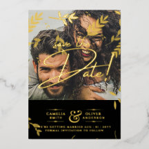 Gulffotoöverlägg Löv Bröllop Spara Datum