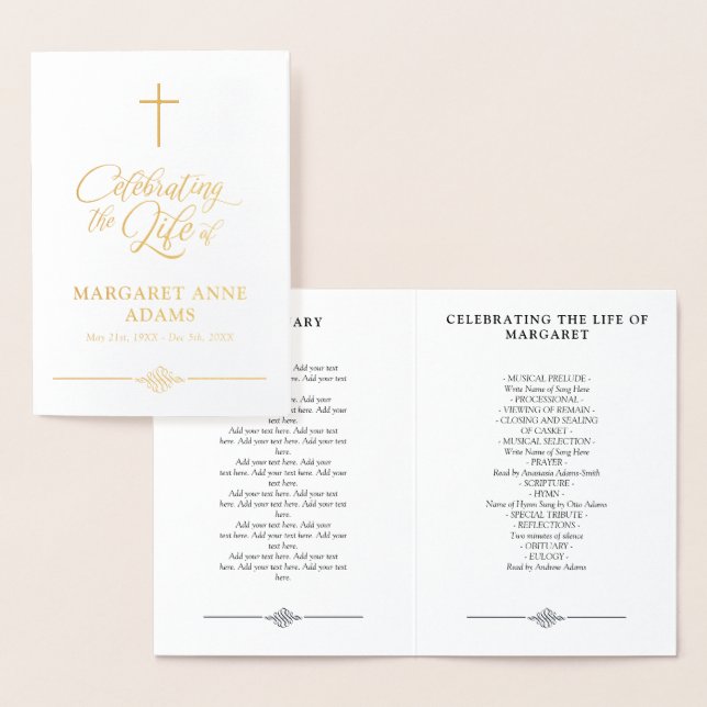 Gulffyr Firande i Life-begravningsprogrammet Folierat Kort (Display)