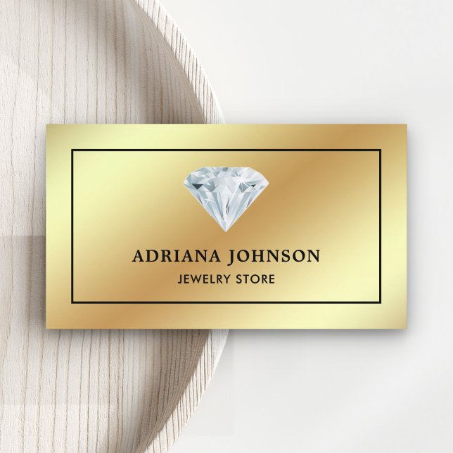 Gulffyr Solitaire Diamond Jewelry Store Jeweler Visitkort (Skapare uppladdad)