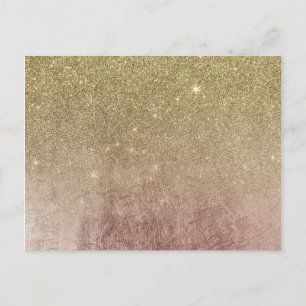 Gulfhaveriet guld Glitter och Rosa ros Vykort