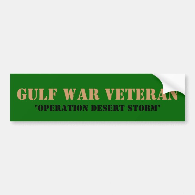 GULFKRIGSVETERAN, "OPERATION ÖKENSTORM" BILDEKAL (Framsidan)