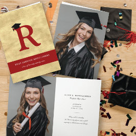 Gulfmarksmonogram Alphabet R Modern Photo Grad Inbjudan