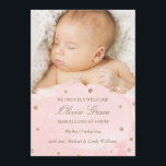 Gulfolja och Rosa Vattenfärg Tillkännagivande för  Meddelande<br><div class="desc">Guldfolie-konfekti är digital,  inte stämplad</div>