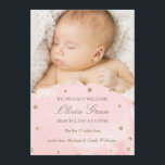 Gulfolja och Rosa Vattenfärg Tillkännagivande för  Meddelande<br><div class="desc">Guldfolie-konfekti är digital,  inte stämplad</div>