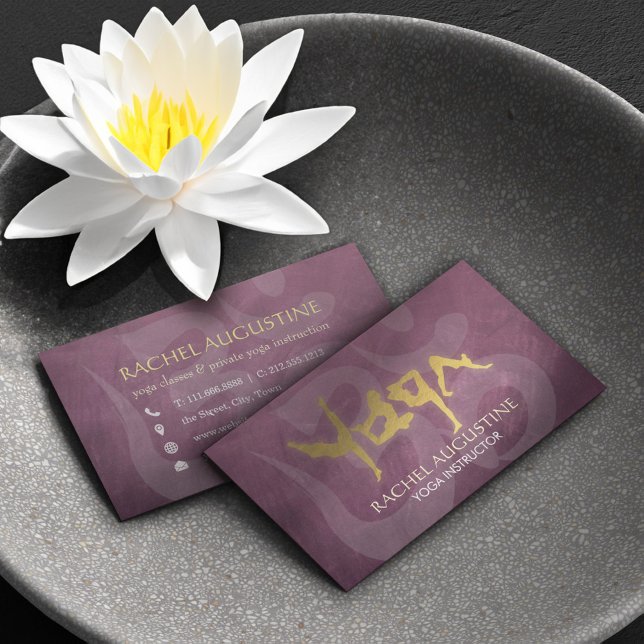 Gulfolja YOGA Human Alphabet Brev om Symbol Visitkort (Skapare uppladdad)