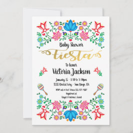 Gulfoljans Blommigt Mexikanska fiesta Baby Shower Inbjudningar