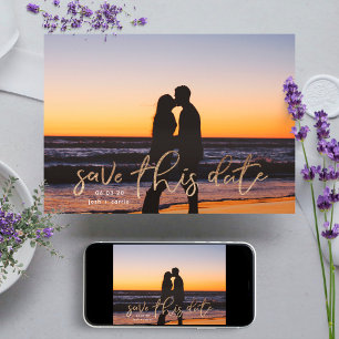 Gulfoljans vita fotopatkalligrafi Spara datum Datumet