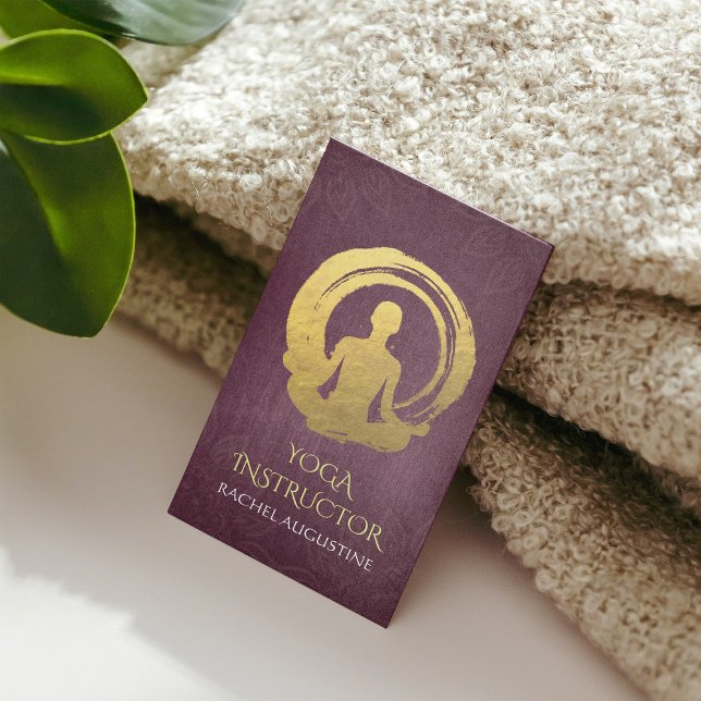 Gulfoljekalligrafi Yoga Meditation & ZEN Symbol Visitkort (Skapare uppladdad)