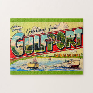 Gulfport Mississippi 11x14 Retro vykort Pussel