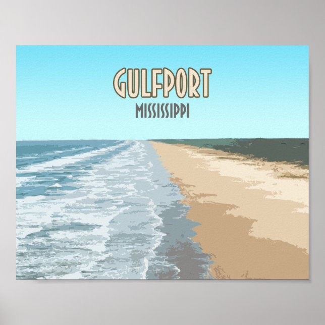 Gulfport Mississippi Beach Poster (Framsidan)