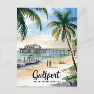 Gulfport Mississippi Beach Vykort