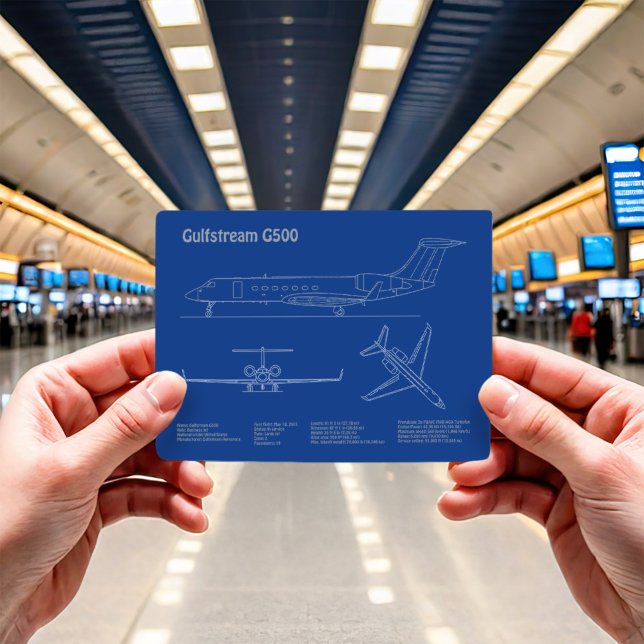 Gulfstream G500 - Flygplanets plan för blåkopia AD Vykort (Skapare uppladdad)