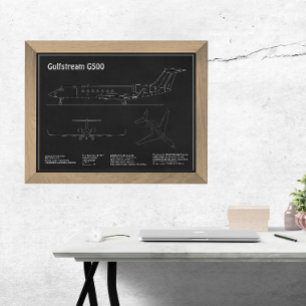 Gulfstream G500 - Flygplanets plan för flygplansav Fototryck